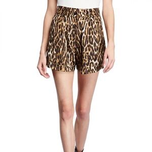 R13 High-Waist Leopard Print Shorts - Brown & Black
